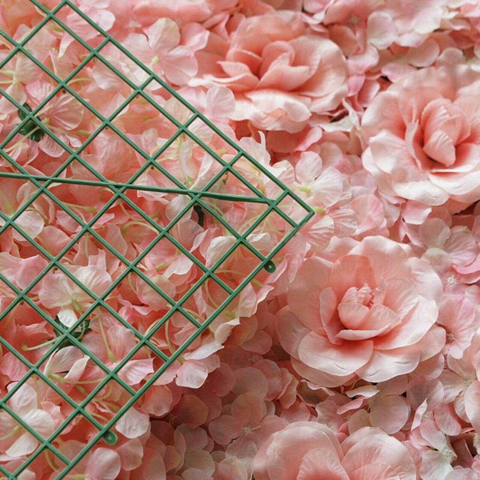 12pcs Artificial Rose Flower Wall Panels - Pink Fake Roses for Wedding Backdrop, Party Decor, Event Decoration (24x16 Inches) - Perfect for Indoor & Outdoor Weddings, Baby Showers, Photo Booths