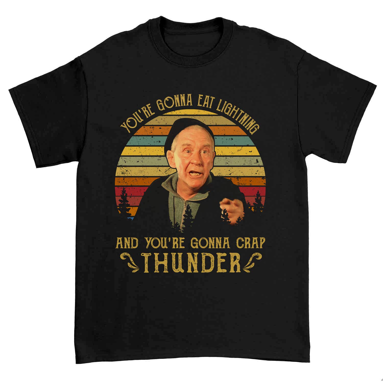 Vintage Thunder & Lightning Quote T-Shirt - Funny Retro Gift for Movie Fans & Pop Culture Lovers - Perfect for Casual Wear, Cosplay & Comic Con Events