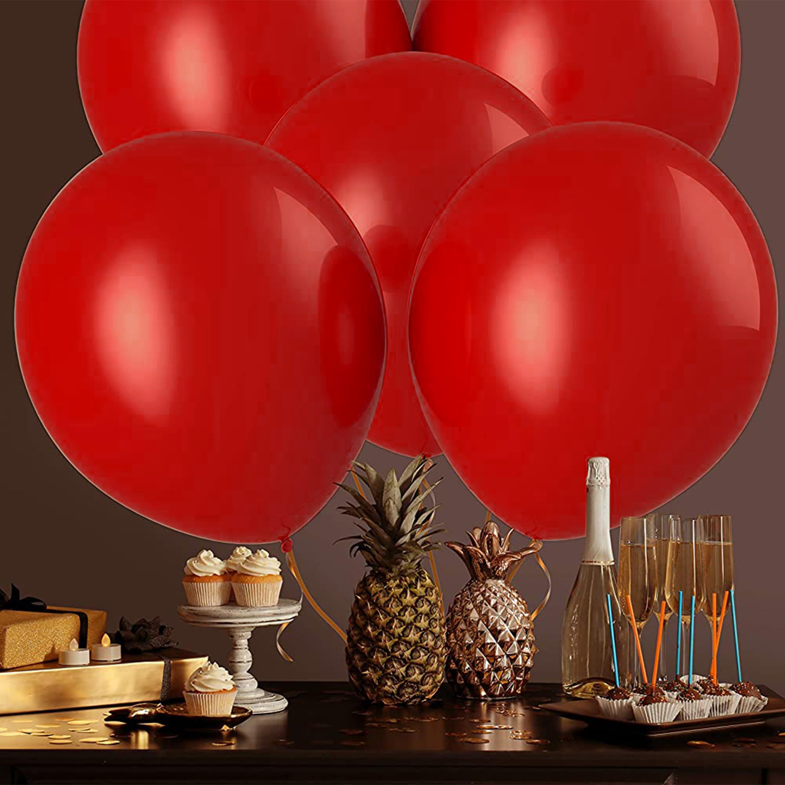 Prextex 30 Pack 18 Inch Red Jumbo Latex Balloons for Helium - Extra Large Round Party Balloons for Wedding, Birthday, Baby Shower, Photo Shoot & Event Decorations - Perfect for Indoor/Outdoor Celebrations & Balloon Arches