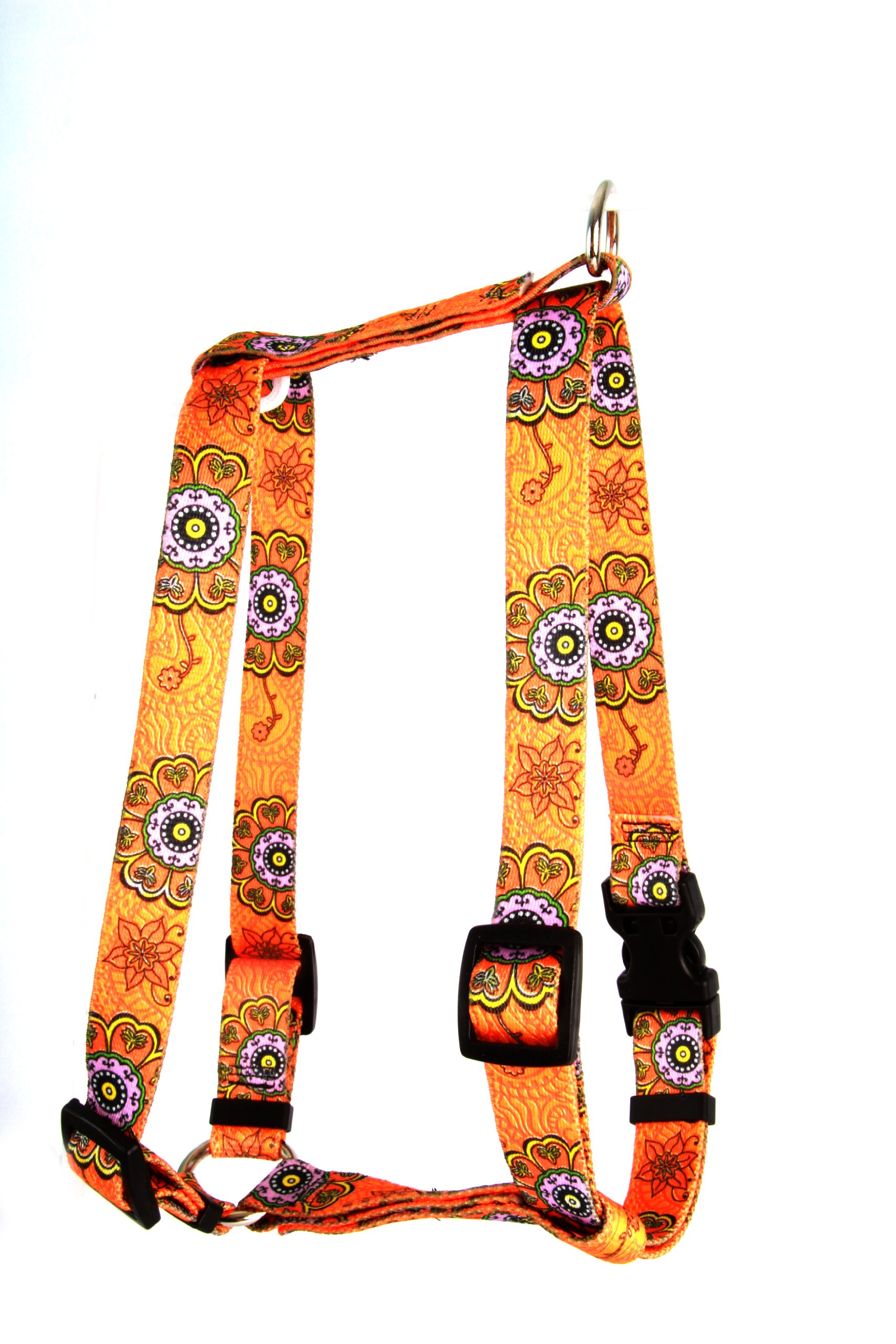 Yellow Dog Design Roman Harness for Large Dogs - XL Size with Folk Flowers Pattern - Perfect for Walking, Training, and Outdoor Adventures