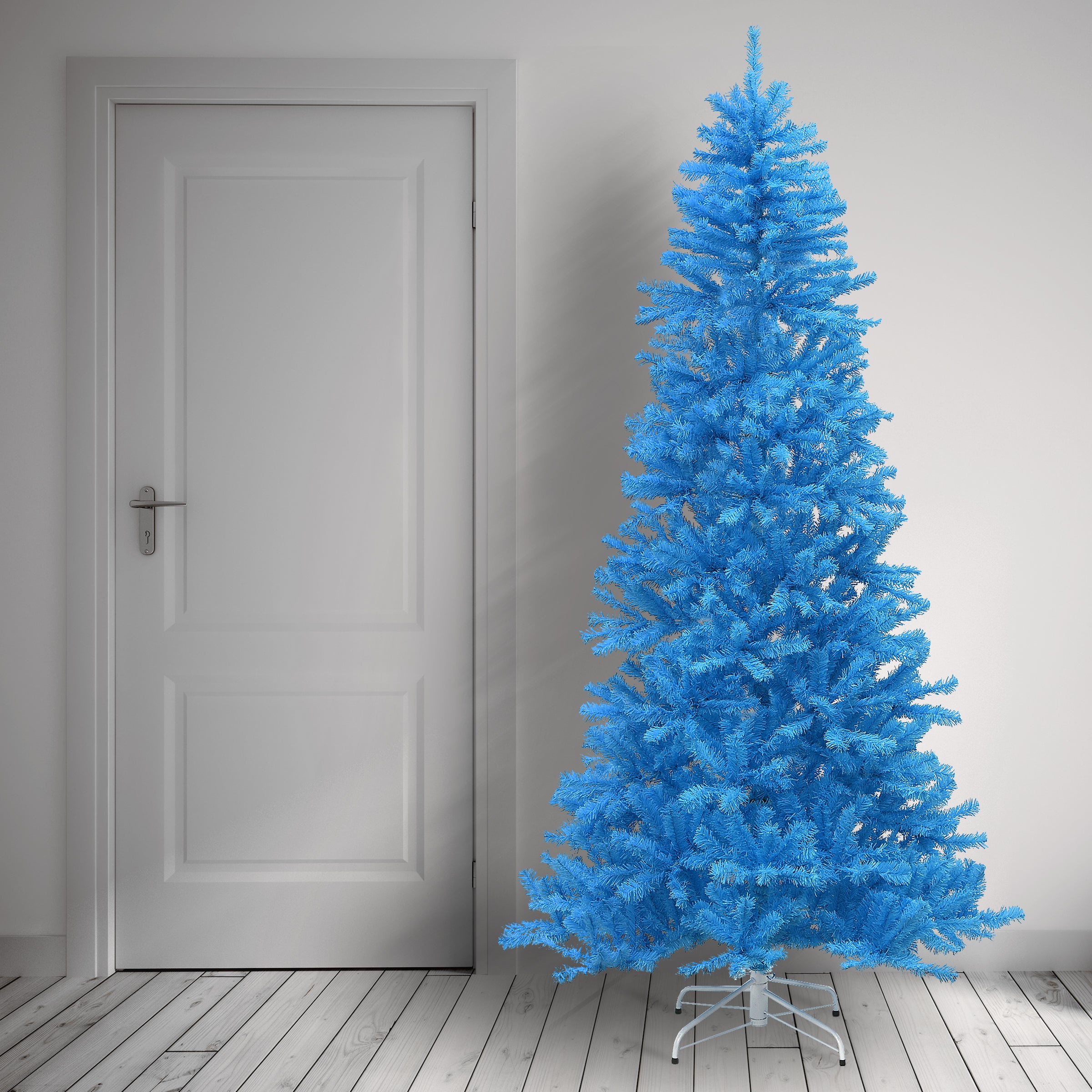 7.5 ft Artificial Blue Christmas Tree - Premium Holiday Decor for Home, Office & Party Decorations