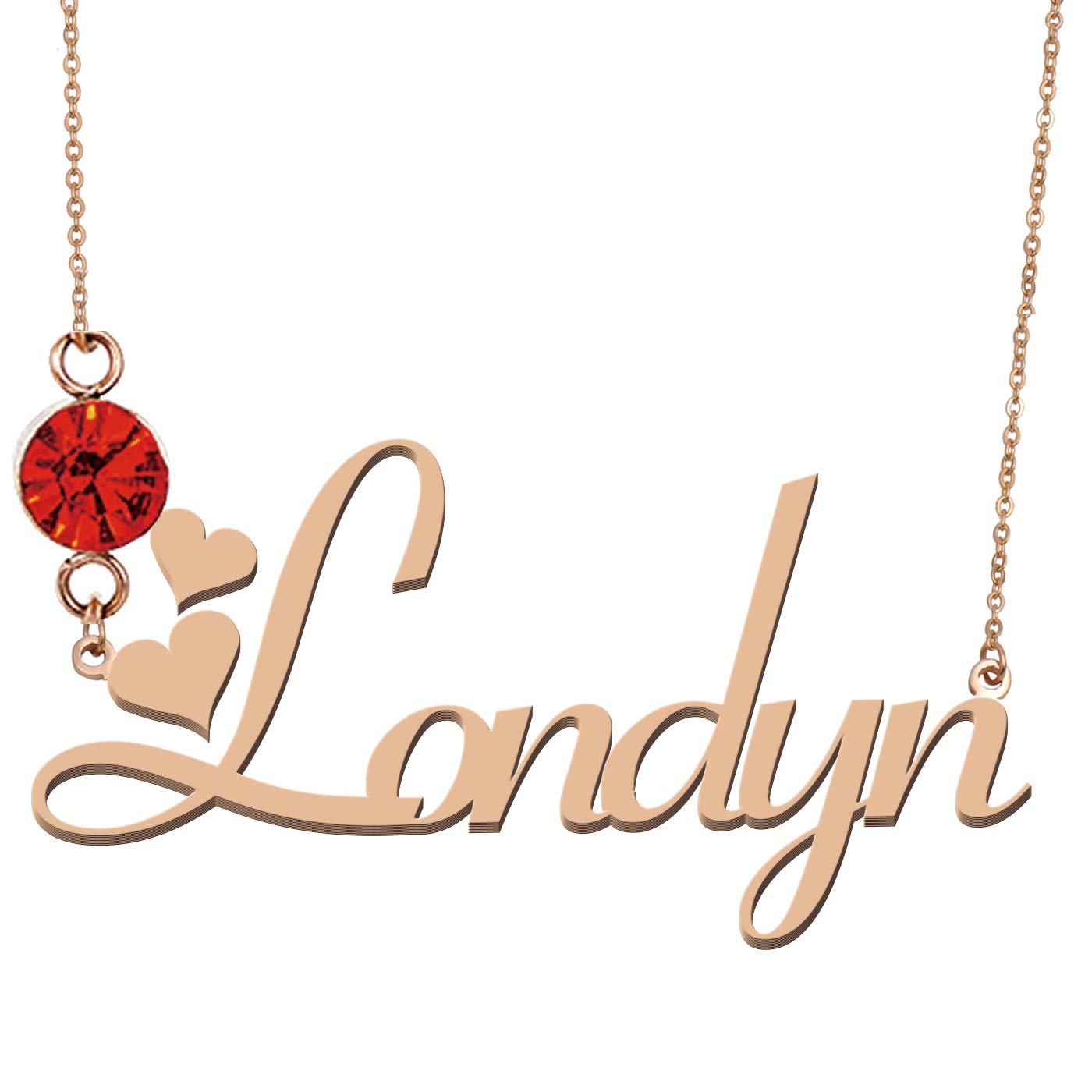 Personalized Name Necklace with Birthstone - Custom Engraved Jewelry Gift for Women, Mom, Wife - Perfect for Birthday, Anniversary, Valentine's Day