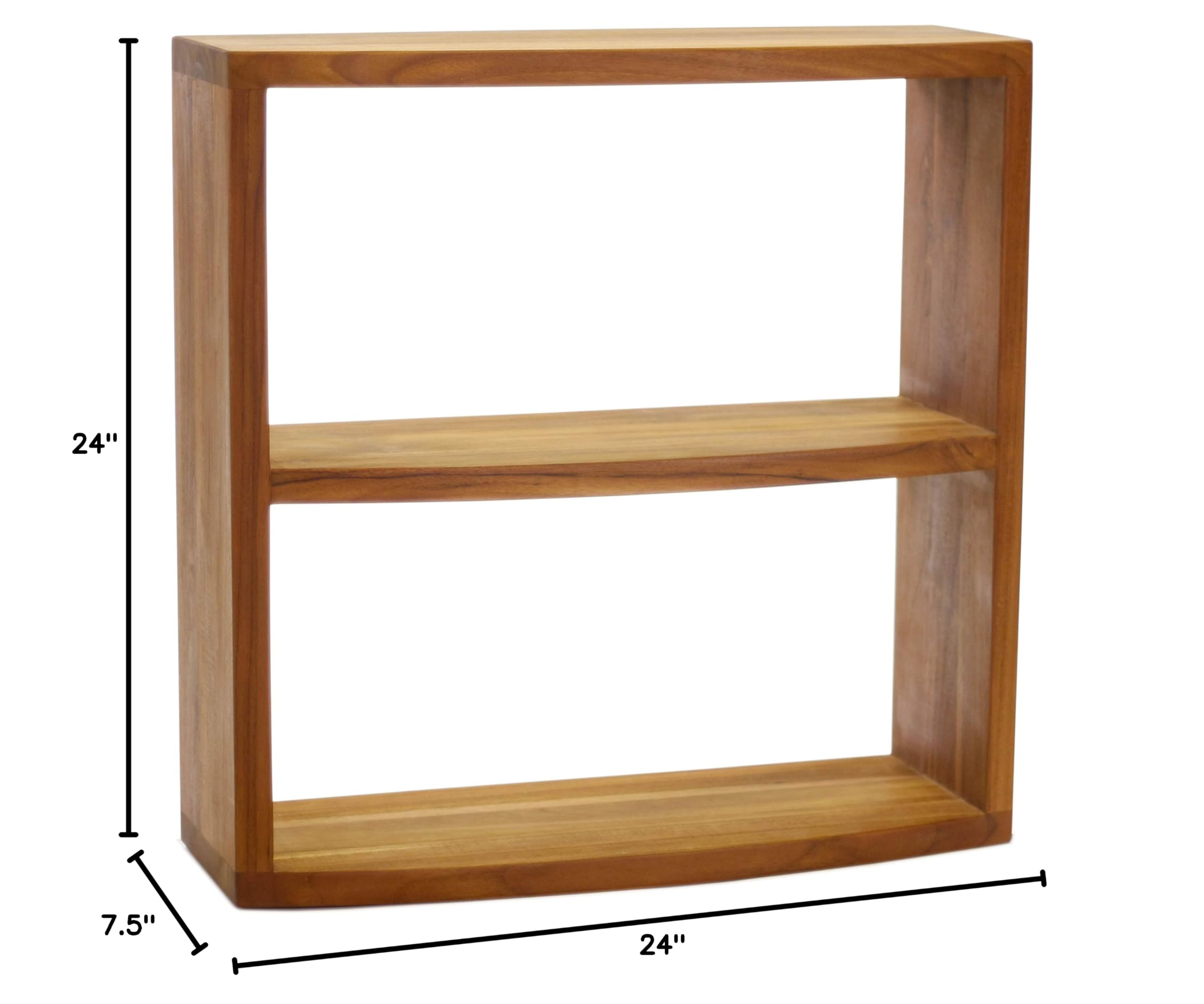 AquaTeak Manada Backless Teak Storage Cabinet - Waterproof Outdoor Organizer for Patio, Poolside & Bathroom - Perfect for Towels, Toys & Garden Supplies