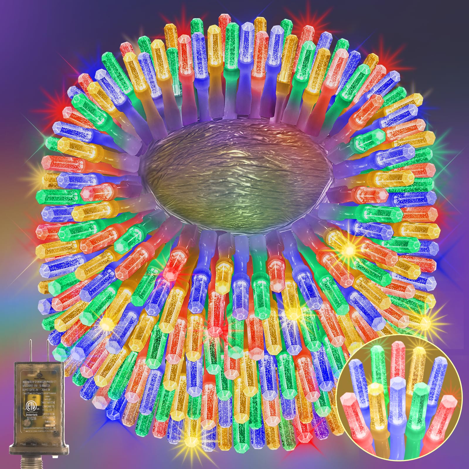 Heceltt 1600 LED 630FT Outdoor String Lights - 8 Modes Waterproof Christmas Lights with Timer & Memory Function - Multicolor Fairy Lights for Holiday, Wedding, Garden, and Patio Decorations