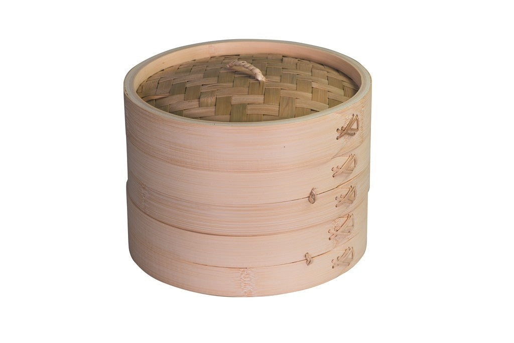 Avanti 20cm Bamboo Steamer Basket - Natural Bamboo for Healthy Cooking, Perfect for Dumplings, Vegetables & Asian Cuisine | Microwave & Dishwasher Safe