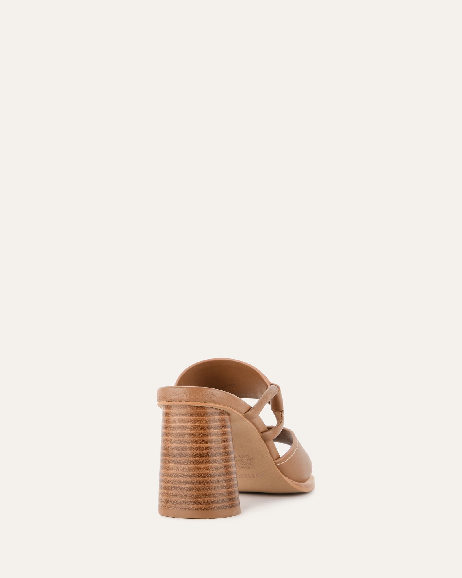 CAMMY Women's Mid Heel Sandals - Tan Leather Strappy Summer Dress Sandals for Weddings, Beach & Casual Outings