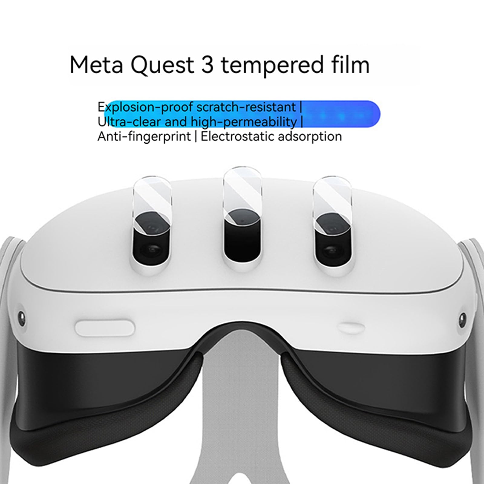 Tempered Glass Screen Protector for Meta Quest 3 VR Headset - HD Clear Lens Cover with Full Protection | Anti-Scratch & Shatterproof for VR Gaming & Immersive Experiences