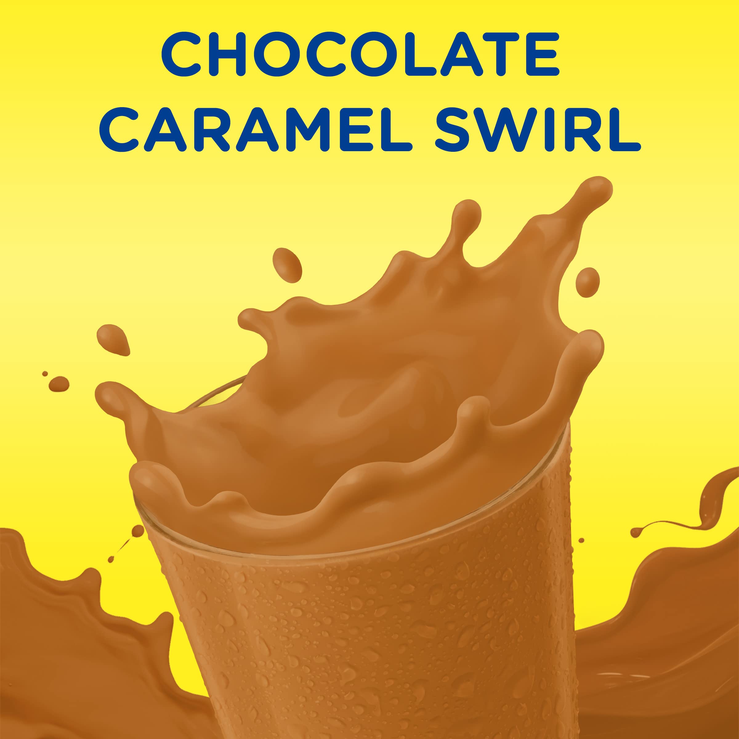 NESQUIK Chocolate Caramel Powder - 6 Pack (18.5oz Each) | Delicious Hot & Cold Milk Mix for Kids & Adults | Perfect for Breakfast, Baking & Snacks