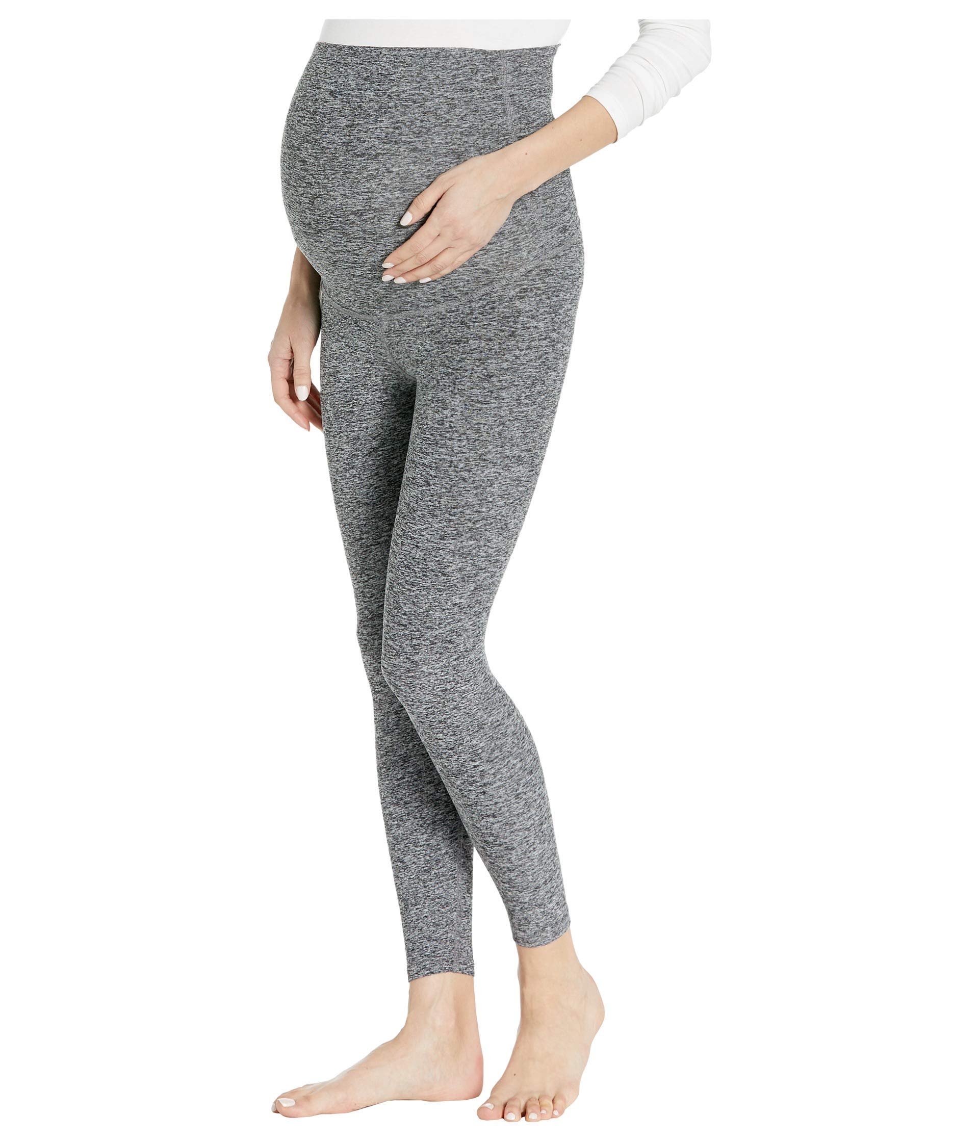 Beyond Yoga Women's Maternity Empire Waisted Spacedye Capri Leggings - Soft Stretchy Pregnancy Activewear for Yoga, Workouts & Everyday Comfort