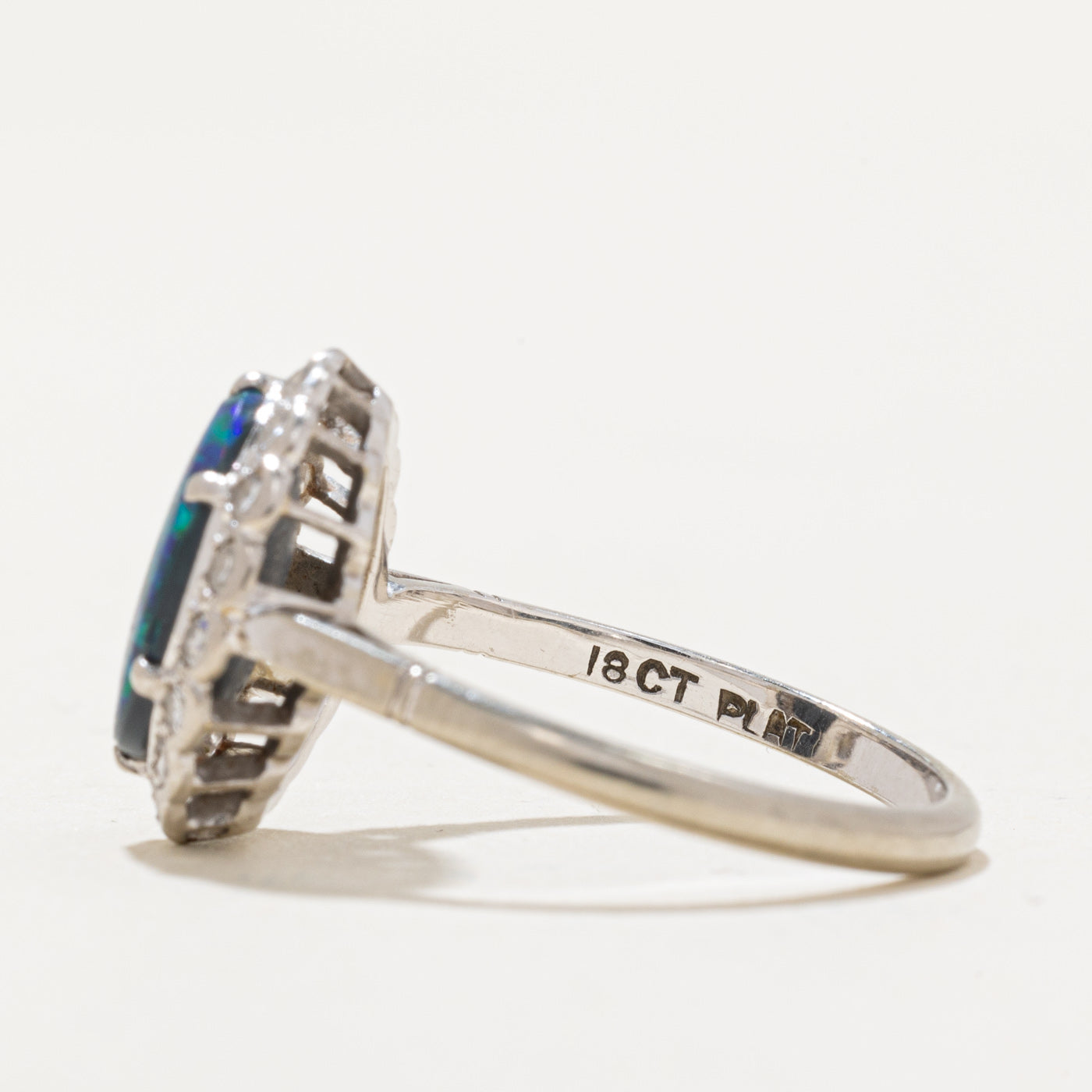1.30ct Opal & 0.16ctw Diamond Ring - Size 6.5 - Elegant Birthstone Jewelry for Women - Perfect for Anniversary, Engagement & Special Occasions