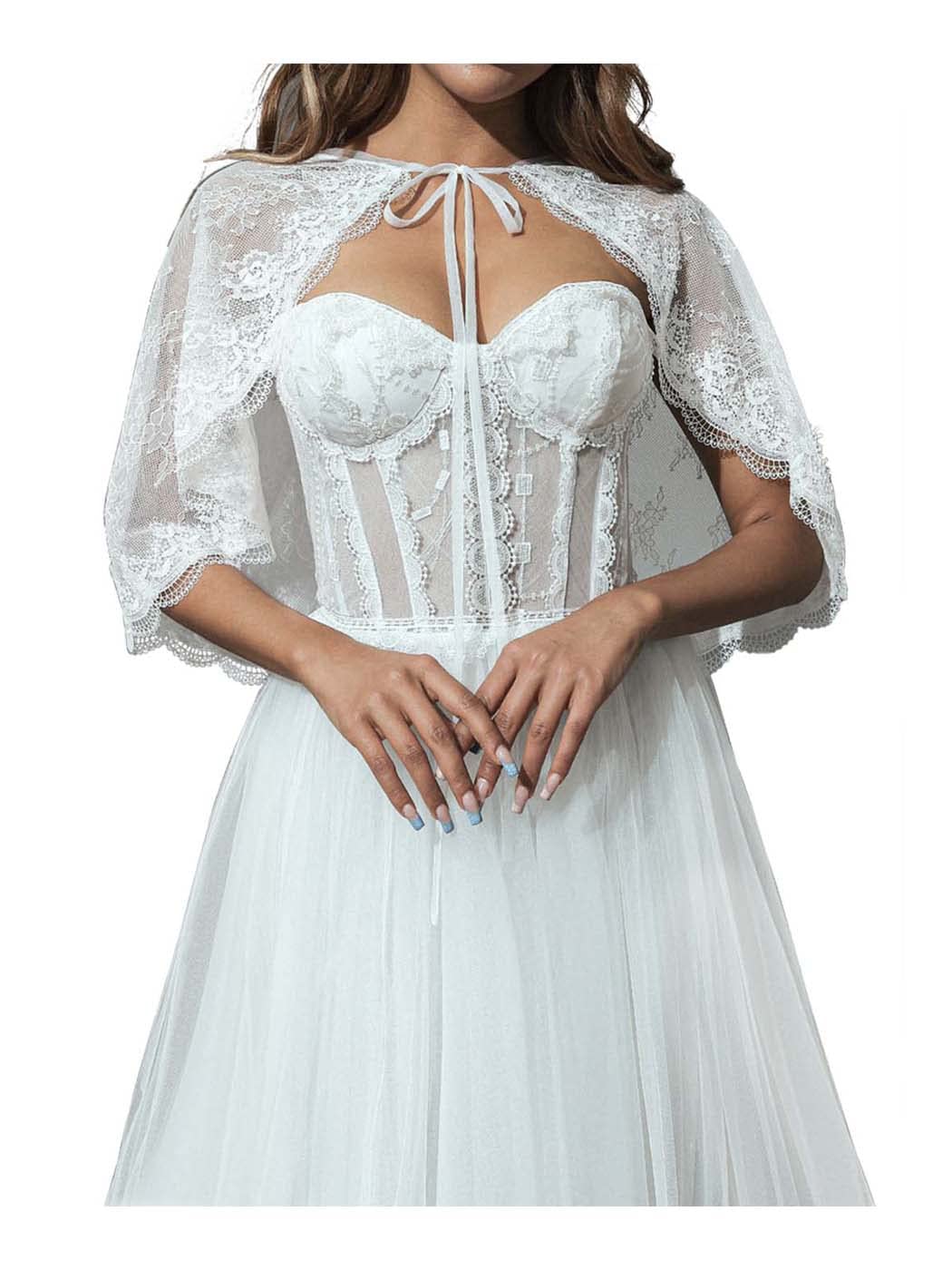 Elegant Unicra Bride Wedding Shawls & Wraps for Women - Lace Bolero Cover Up, Evening Prom Party Dresses, Shrug Wedding Cape - Perfect for Bridal Showers, Formal Events & Special Occasions