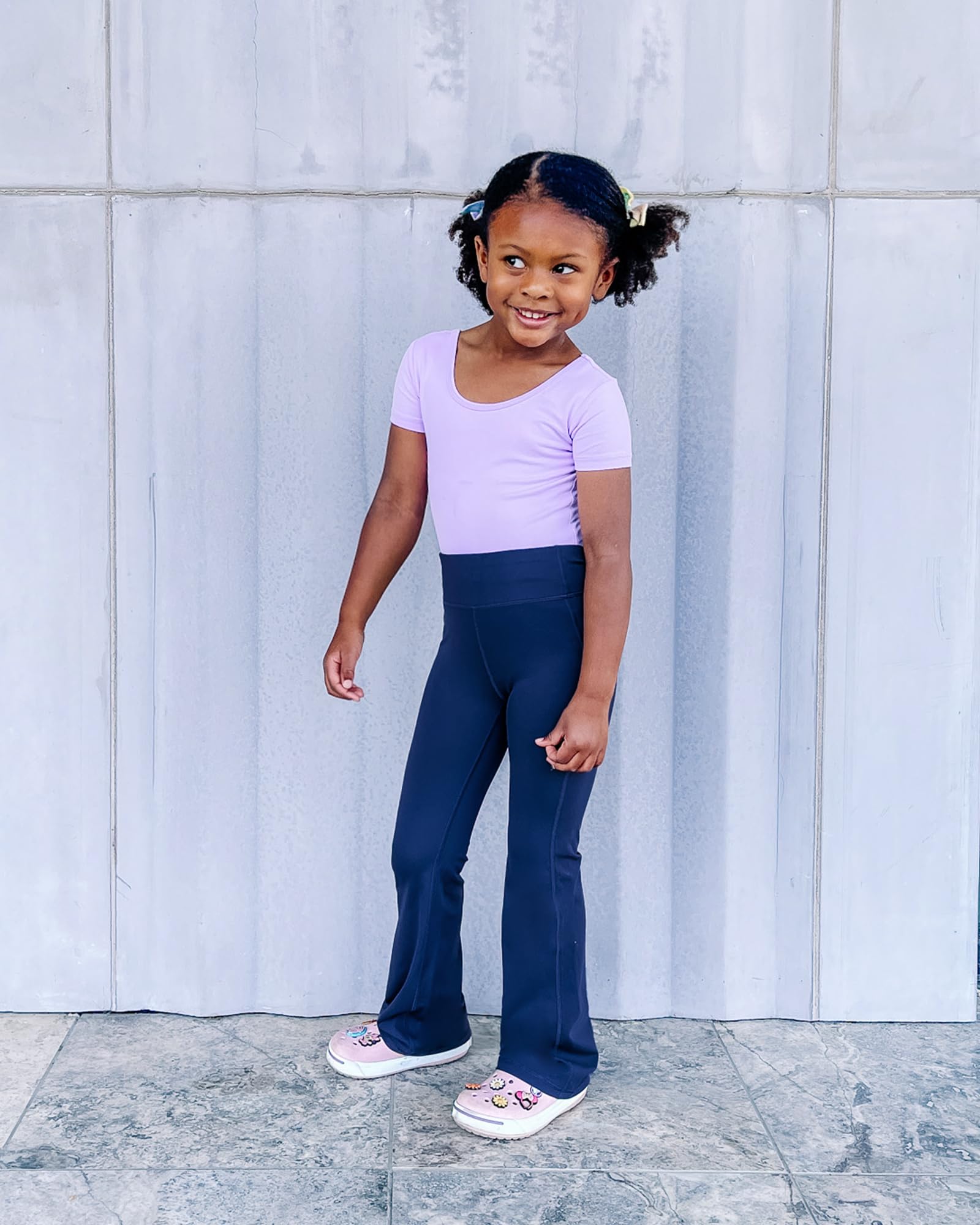 Stelle Girls' High Waisted Bootcut Yoga Pants with Pockets - Flare Leggings for Kids Dance & Bell Bottoms Style - Perfect for Yoga, Dance Class & Casual Wear