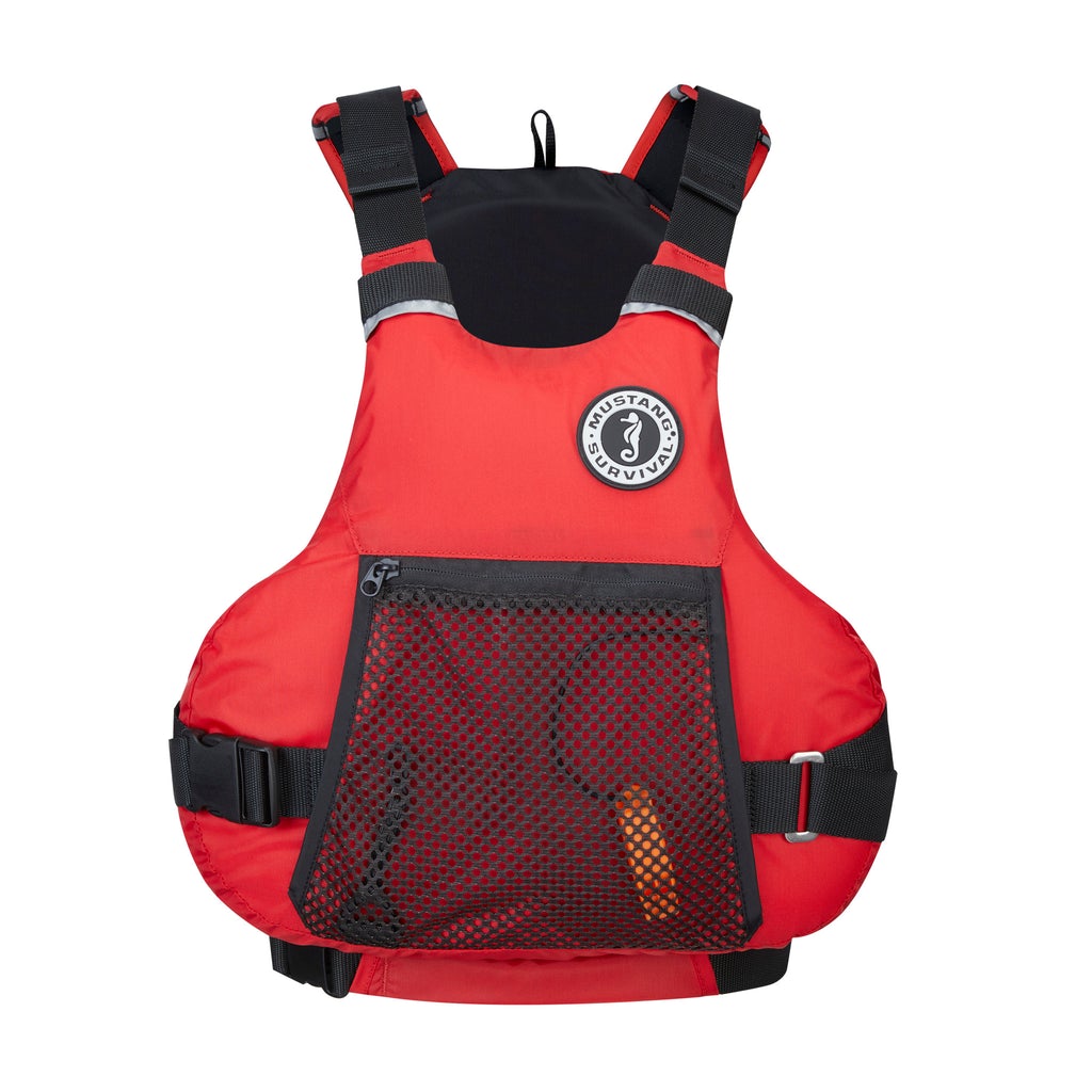 Mustang Vibe Harmonized Foam Pullover PFD - Red | US Coast Guard Approved Life Jacket for Kayaking, Boating & Water Sports