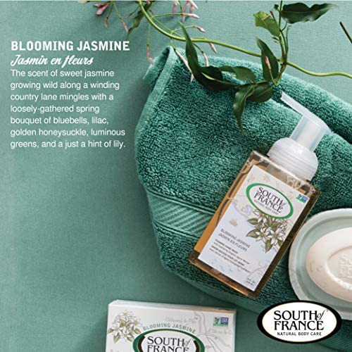 South of France Blooming Jasmine Foaming Hand Soap - Organic Hydrating Hand Wash with Agave Nectar, 8 oz Pump Bottle (6 Pack) | Gentle Cleansing for Kitchen, Bathroom & Office | Vegan & Cruelty-Free