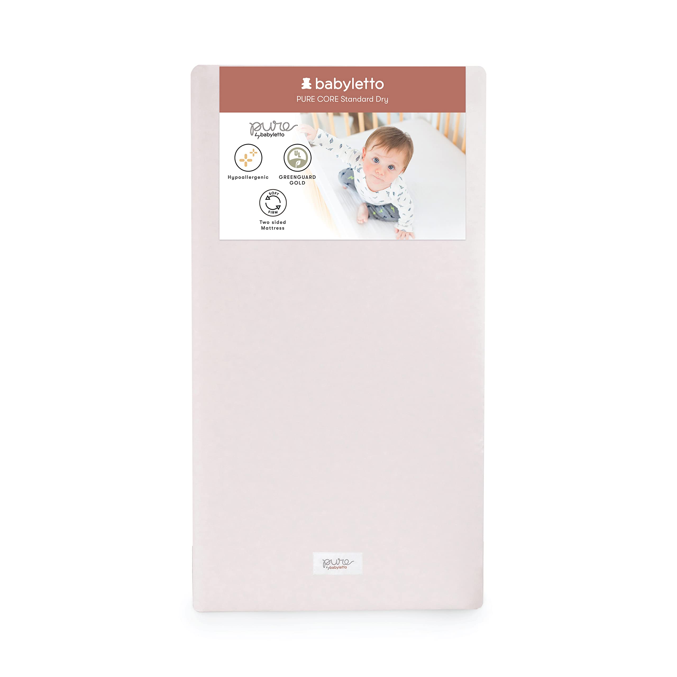 Babyletto Pure Core Crib Mattress - Waterproof & Breathable 2-Stage Crib Mattress with Dry Cover, GREENGUARD Gold Certified for Baby Nursery & Toddler Bedroom Safety
