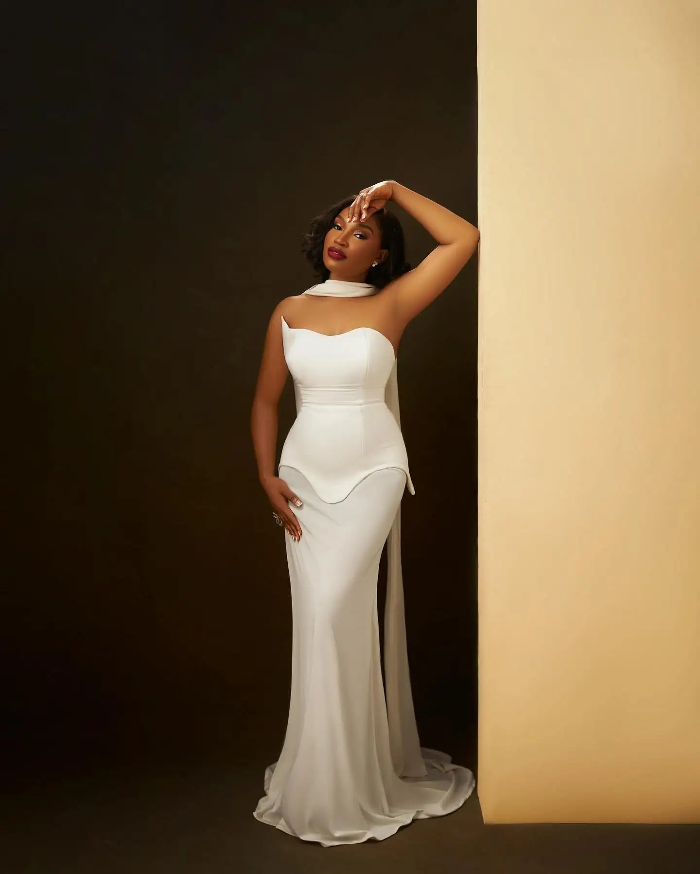 Sexy Black & White Strapless Bandage Bodycon Long Dress for Women - Elegant Evening Gown for Red Carpet, Party, Prom Night and Special Occasions