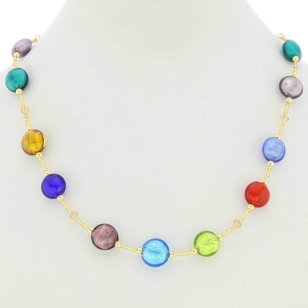 Venetian Murano Glass Beatrice Necklace - Handmade Multicolor Italian Jewelry for Women | Perfect Gift for Weddings, Anniversaries & Special Occasions