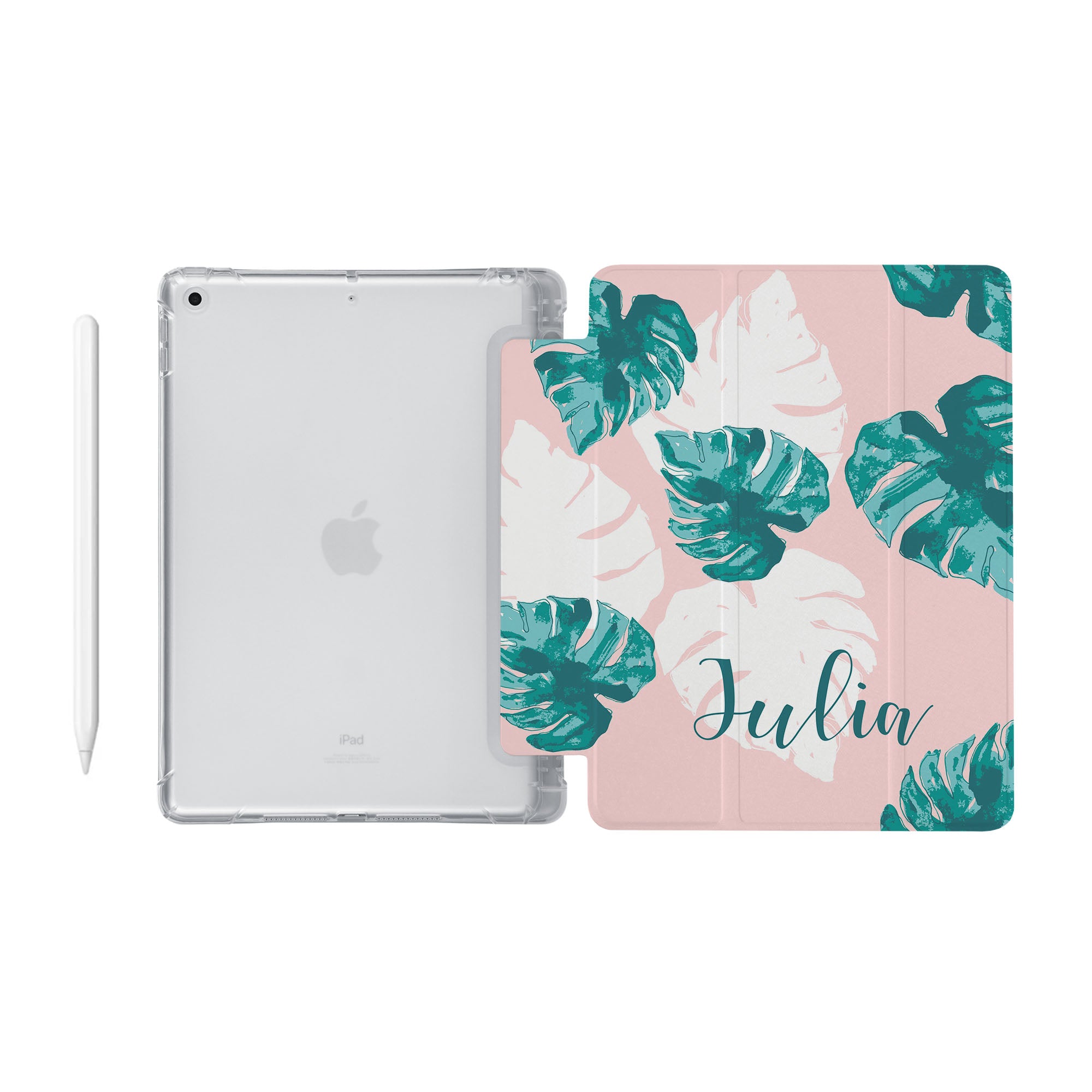 Pink Flower iPad See-Through Case - Slim Protective Cover for iPad Air/Pro/Mini - Perfect for Work, School & Travel