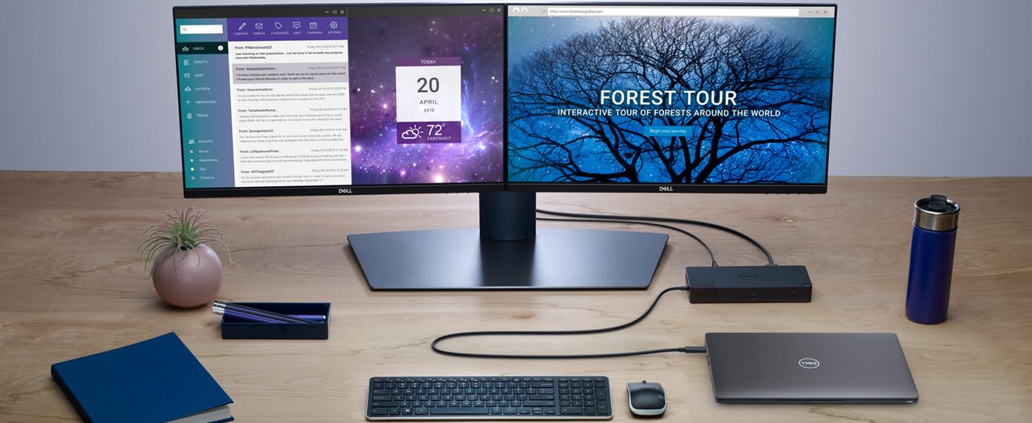 Refurbished Dell WD19S 130W USB-C Docking Station with PowerShare, HDMI 2.0b, Dual DisplayPort 1.4, USB-C Display & Gigabit Ethernet - Perfect for Home Office & Multi-Monitor Workstations