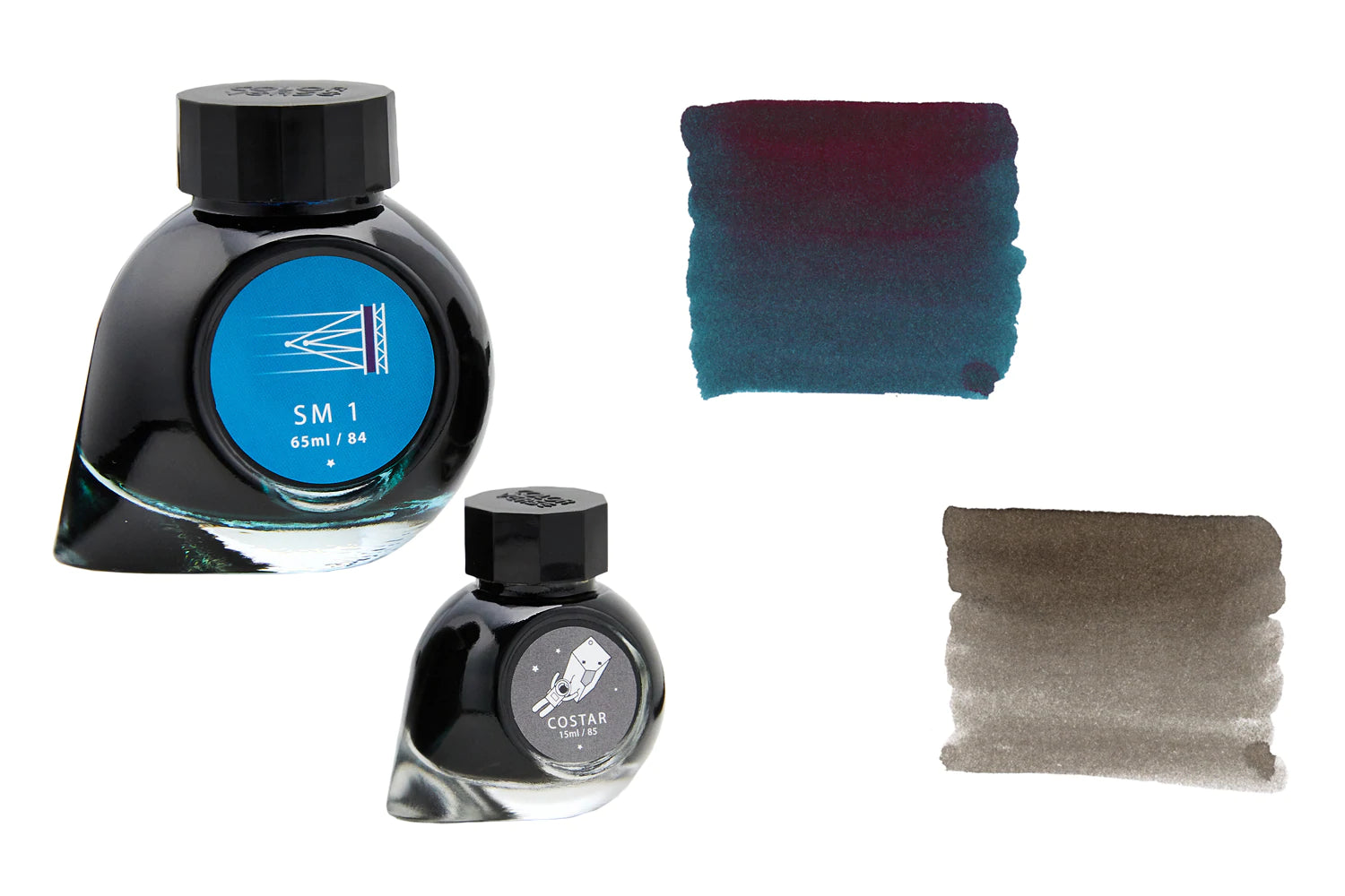 Colorverse SM 1 & COSTAR Fountain Pen Ink Set - 65ml + 15ml Bottled Ink for Calligraphy, Journaling & Artistic Writing | Premium Dye-Based Ink for Smooth Writing Experience