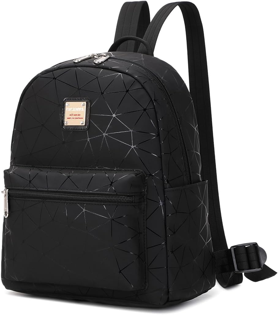 Stylish Black Mini Backpack for Women - 10L Synthetic Leather Small Purse Backpack with Multiple Pockets | Fashion Travel Shoulder Bag for Daily Use, Work, School & Outdoor Activities