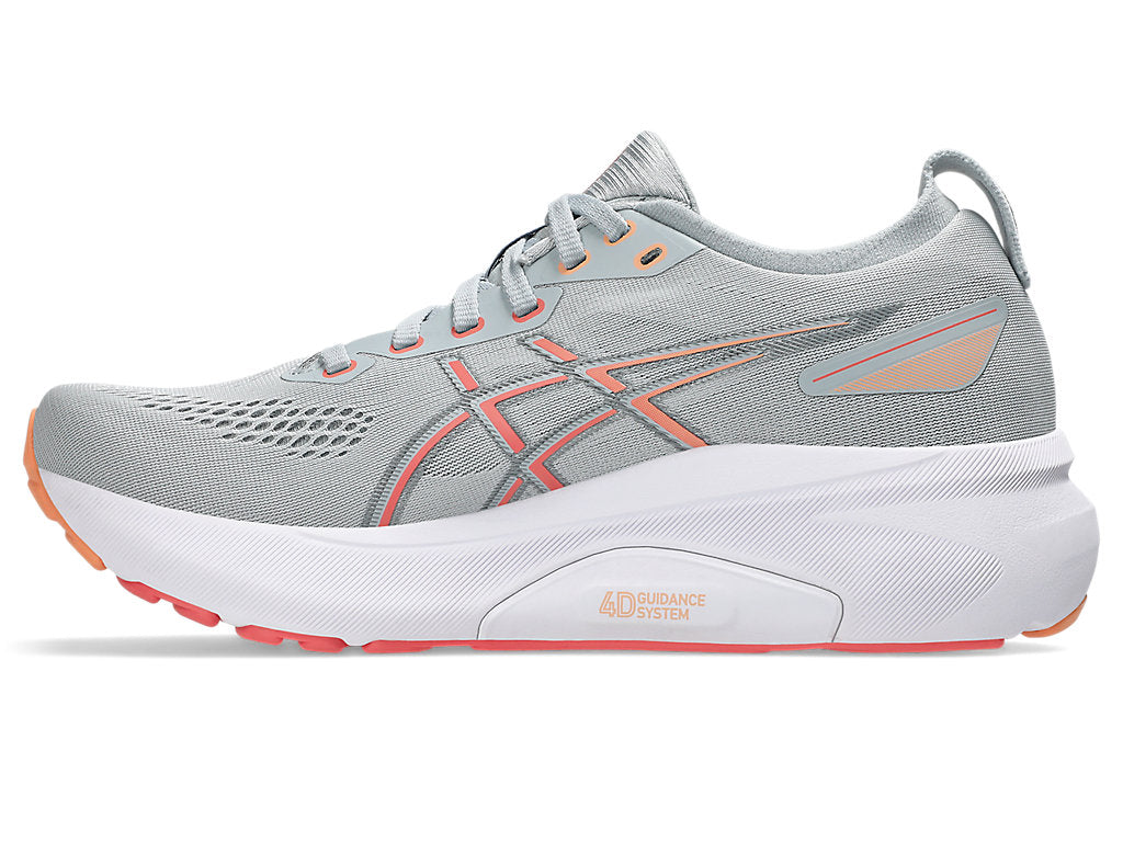 ASICS Women's GEL-Kayano 31 Wide Running Shoes - Piedmont Grey/Papaya | Stability & Cushion for Road Running, Jogging, Gym Workouts