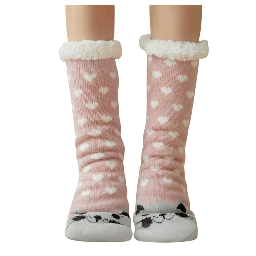 WYTong Women's Christmas Fuzzy Socks - Fluffy Holiday Crew Socks with Santa Design | Warm Cozy Winter Socks for Women & Girls | Perfect for Christmas Gifts, Winter Comfort & Holiday Parties