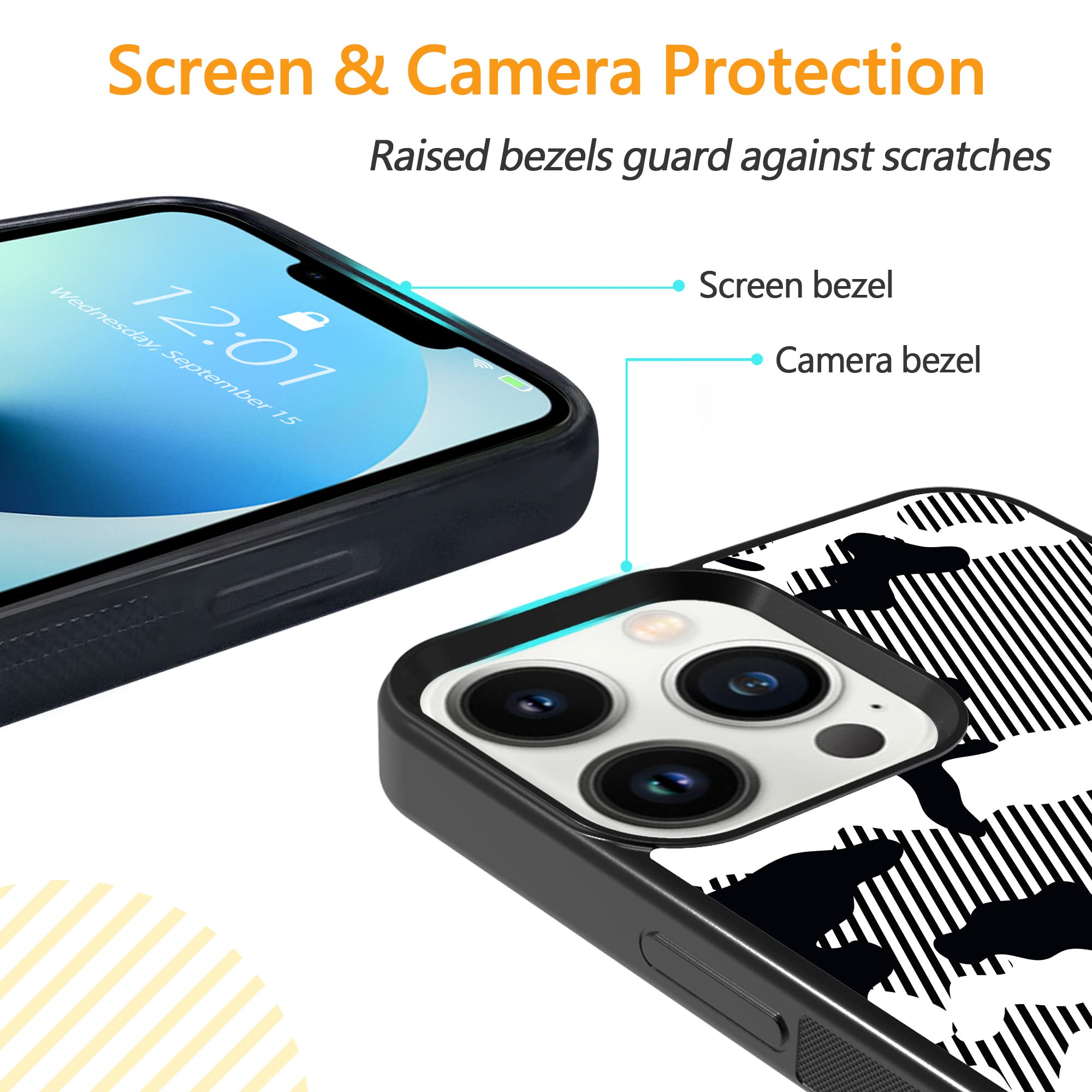 Premium White & Black Camo Phone Case for iPhone 13 Pro Max - Shockproof Protective Cover for Men & Women - Perfect for Outdoor, Work, and Daily Use