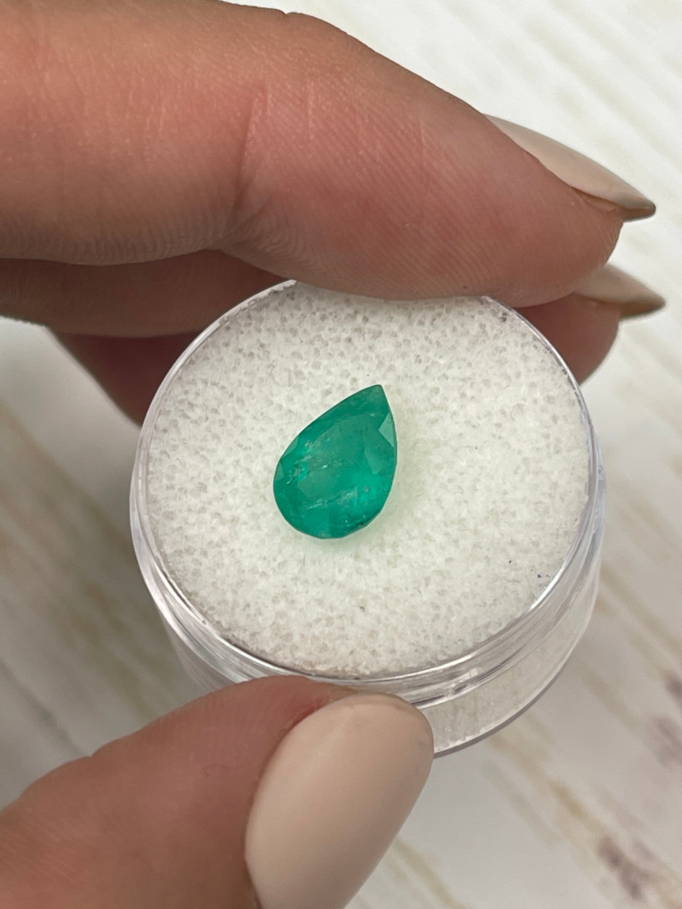 2.0 Carat Medium Green Natural Loose Colombian Emerald Pear Cut Gemstone for Jewelry Making, Engagement Rings & Fine Collections - Perfect for Custom Designs & Luxury Gifts
