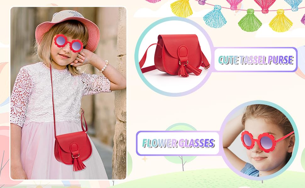**Girls Crossbody Purse for Kids Age 2-14 | Cute Tassel Shoulder Bag for Toddler & Little Girls | Perfect for School, Travel & Playdates**