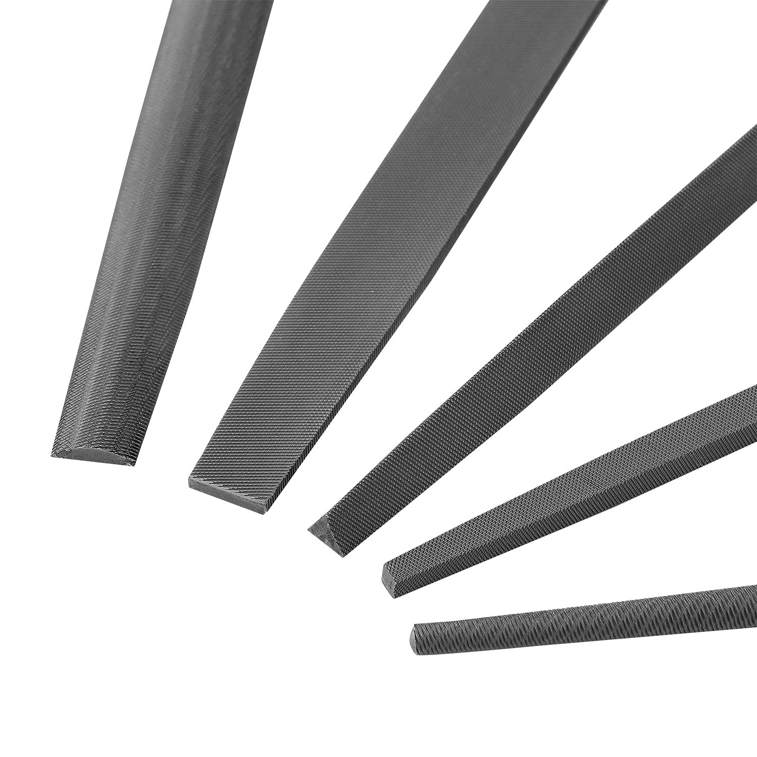 5-Piece Carbon Steel File Set with Wooden Handles - Wood, Metal & Plastic Files - Heavy Duty Steel File for DIY, Carpentry & Metalworking Projects