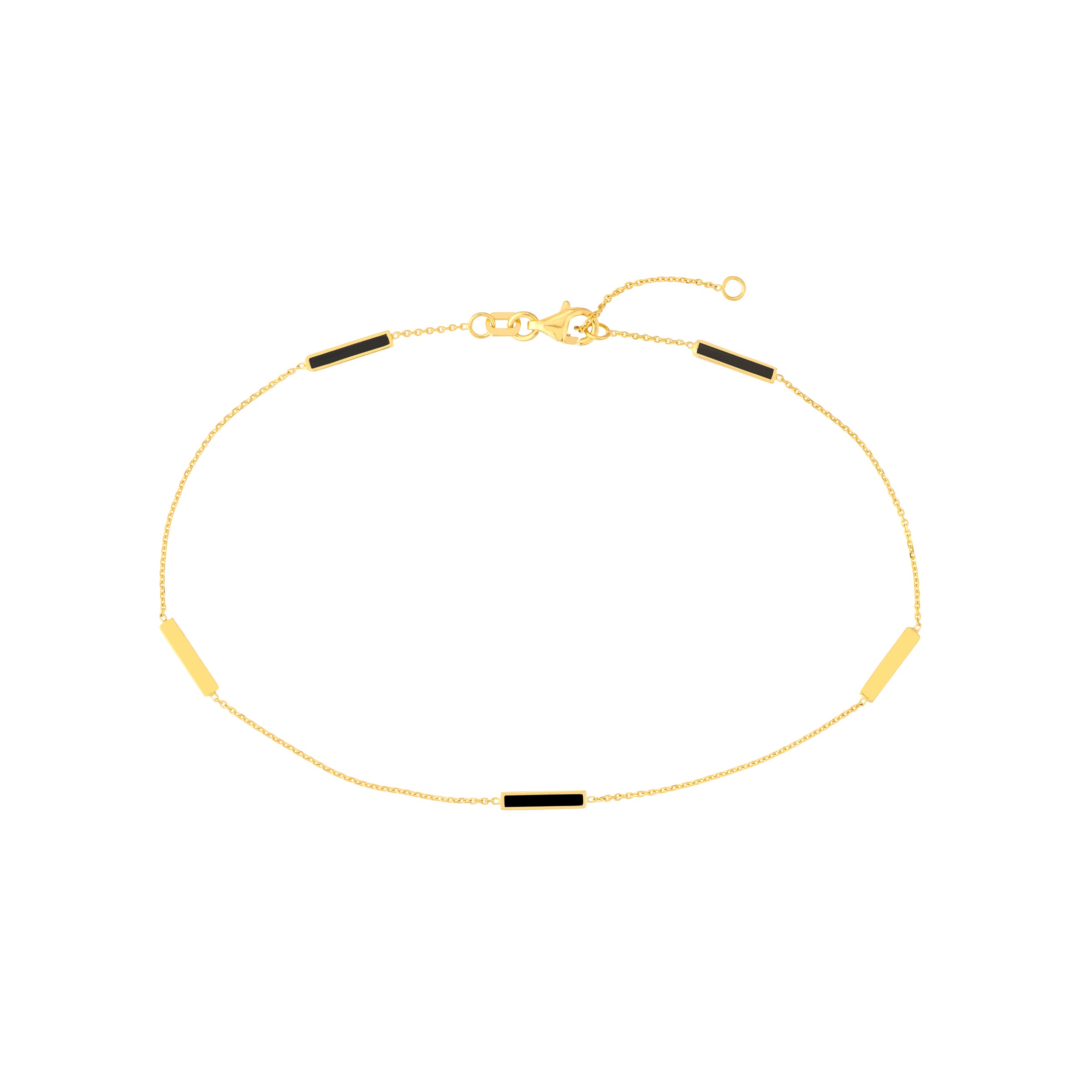 14K Gold Enamel Bar Necklace - Elegant Minimalist Jewelry for Women, Dainty Layering Necklace, Perfect for Everyday Wear & Gifts