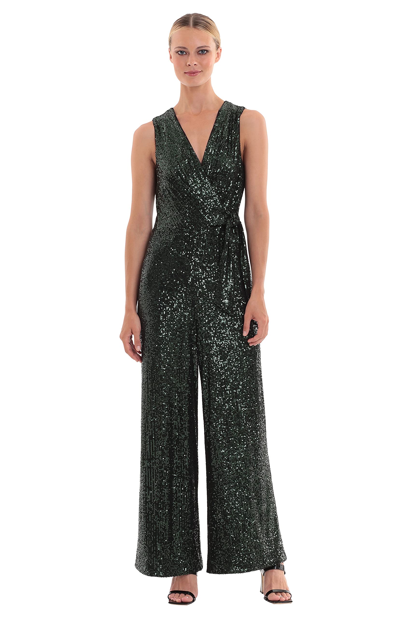 Maggy London Women's Sleeveless Wrap Jumpsuit - Elegant Casual & Evening Wear for Parties, Weddings & Special Occasions