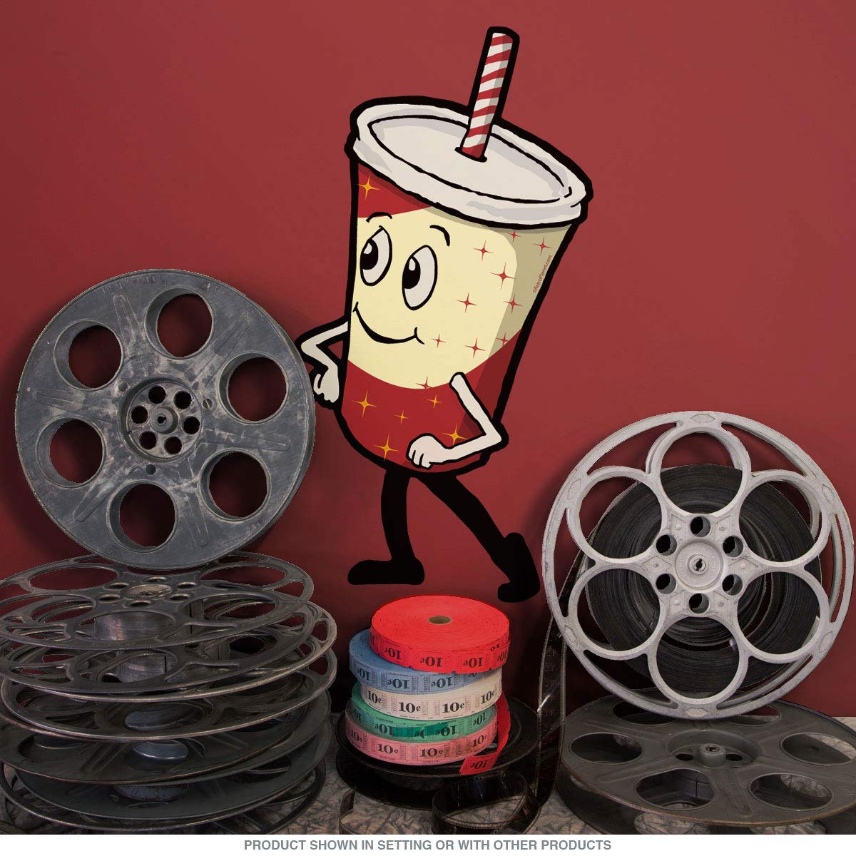 Retro Soda Pop & Movie Snacks Vinyl Decal Stickers - Fun Home Theater Decor for Cinema Room, Game Room & Man Cave Wall Art