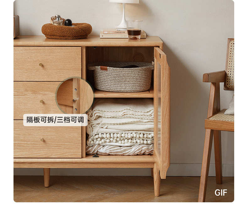 Solid Oak Wood Storage Cabinet with Doors - Organize Your Home, Office, or Closet - Perfect for Bedroom, Living Room & Entryway Storage