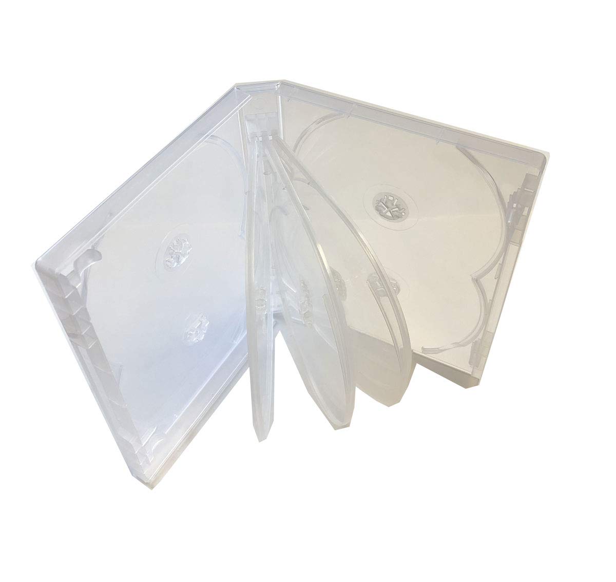 MegaDisc 25mm Clear DVD Replacement Case - Holds 10 Discs with Flap Trays | Durable Storage Solution for DVD Collections, Movies & Video Games | Perfect for Home Entertainment & Media Organization