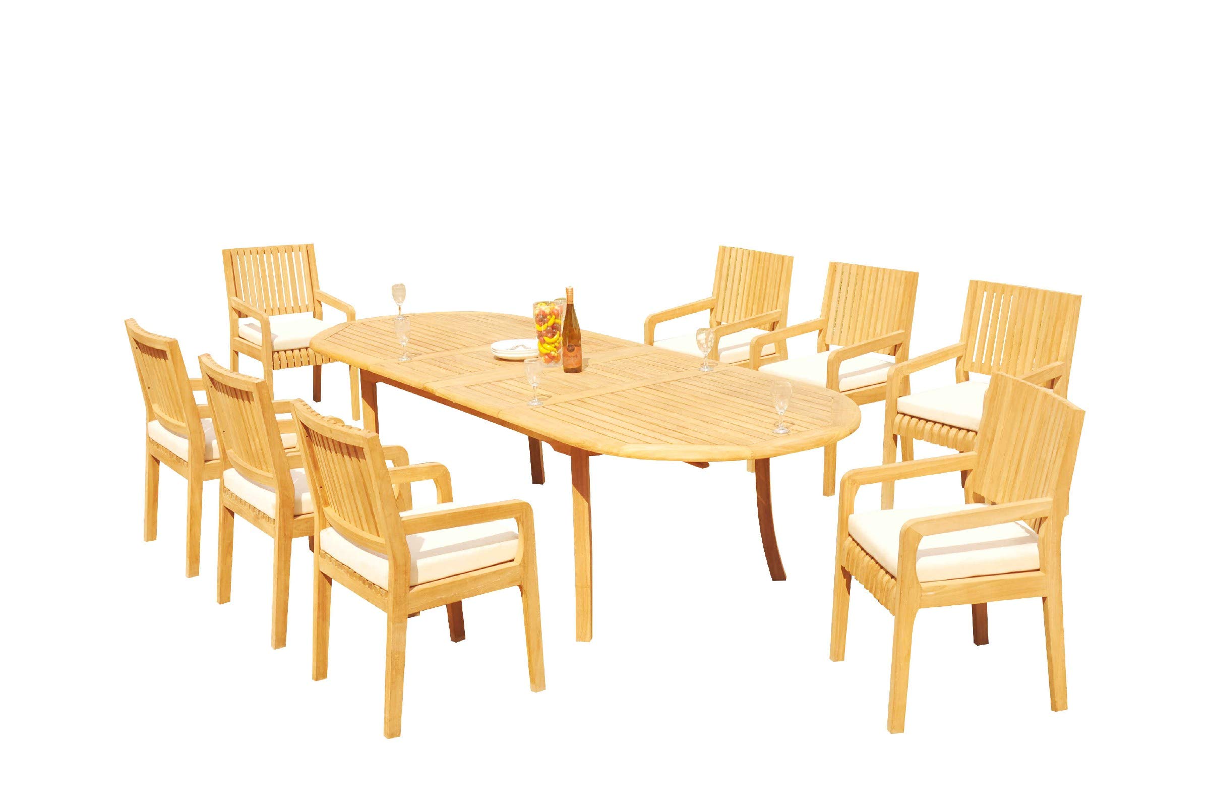 Premium 8-Piece Teak Wood Dining Set with 118