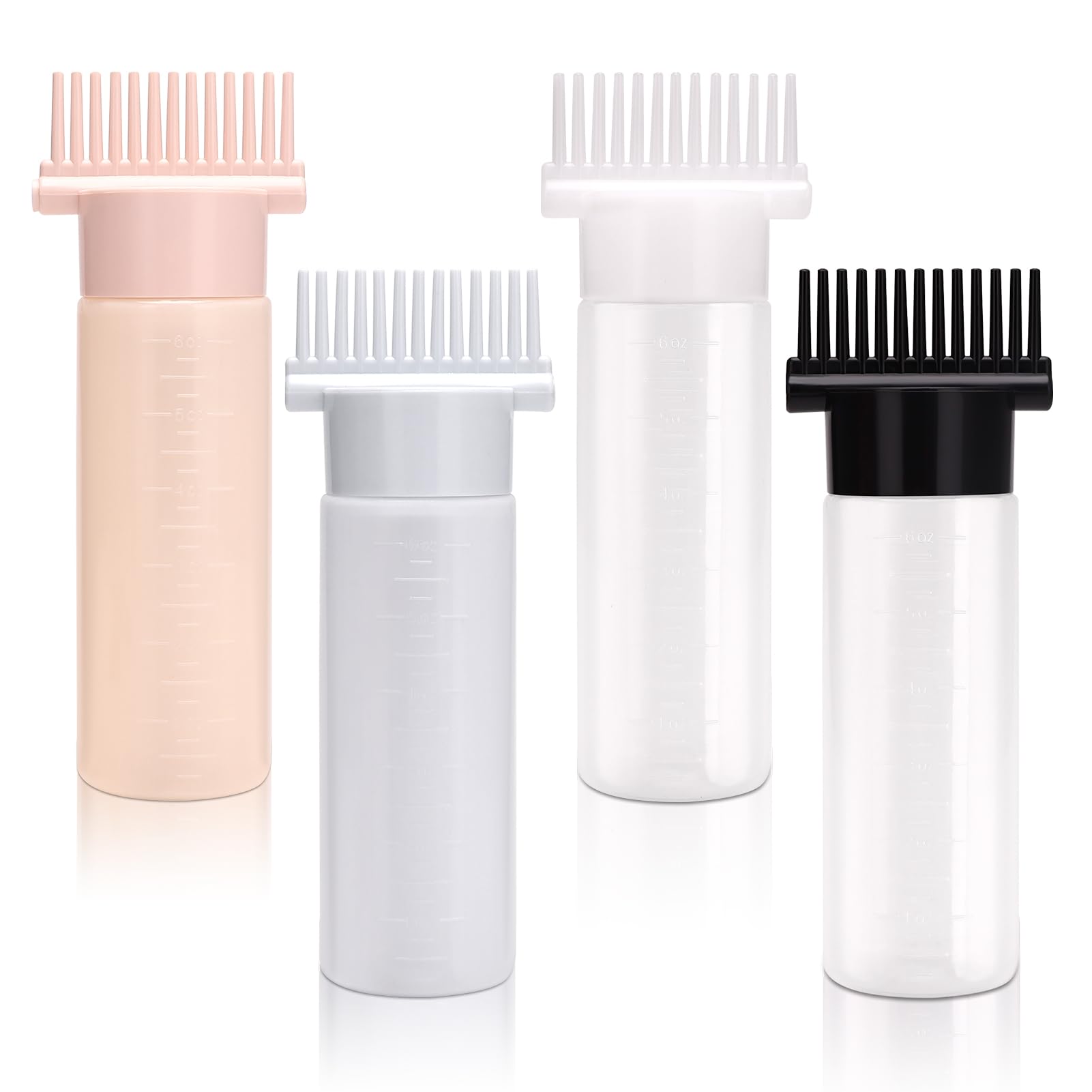 Hair Root Touch Up Comb Applicator Bottle with Graduated Scale - Professional Hair Color Dye Applicator Set for At-Home Root Touch Ups & Salon Use