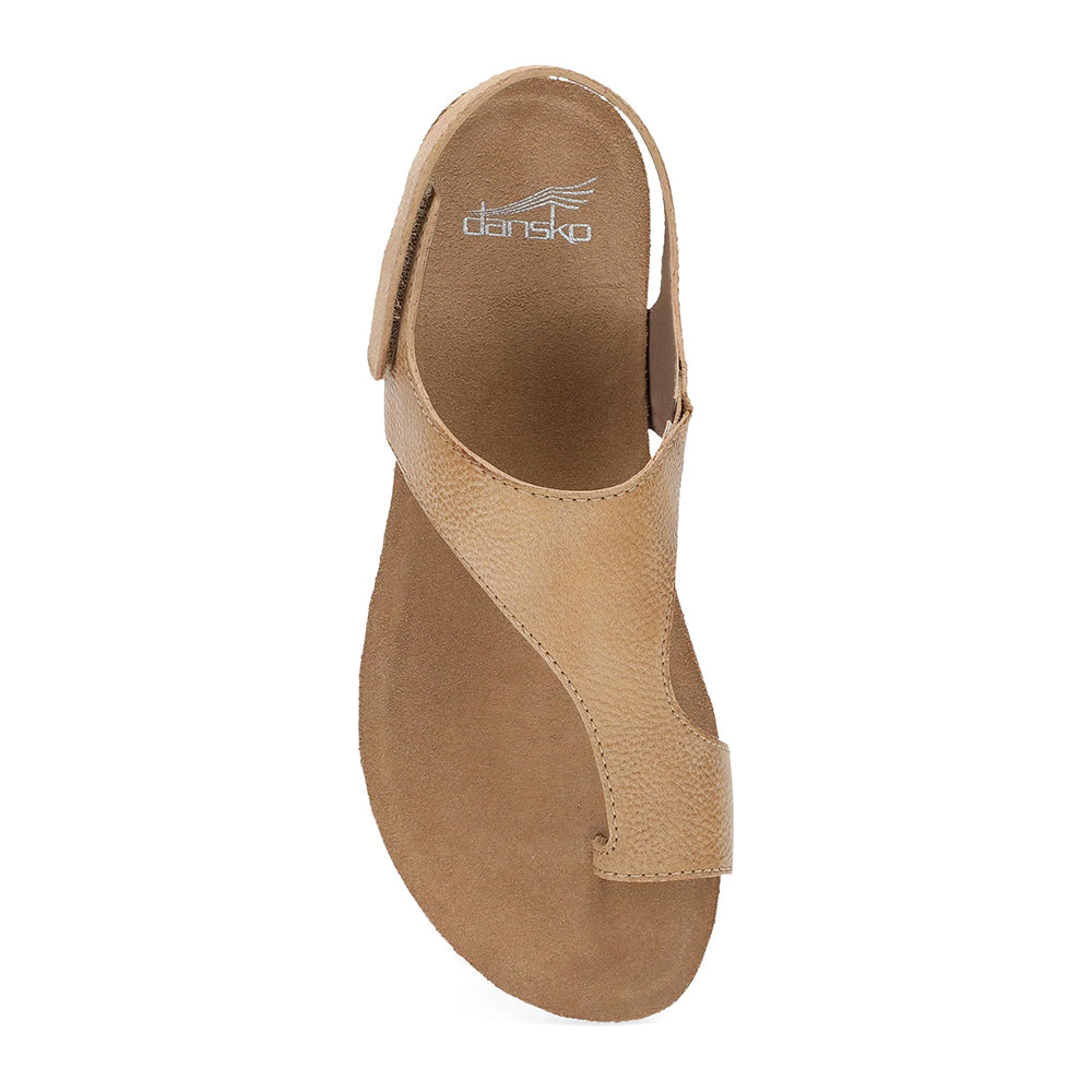 Reece T Strap Slingback Sandal - Honey Distressed Leather Women's Heels | Comfortable Summer Shoes for Beach, Wedding & Casual Outfits