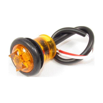 Fortpro 3/4 Inch Round Clearance Marker LED Light - 1 LED Ultra Bright for Truck, Trailer, RV & Off-Road Vehicles - Waterproof & Durable for Outdoor Use