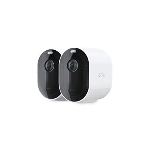 Arlo Pro 4 Wireless Security Camera System - 2K HD Video, Indoor/Outdoor IP Camera with Night Vision, 2-Way Audio, Weatherproof for Home & Business Surveillance (2560 x 1440 Resolution) - Perfect for Front Door, Backyard, Garage & Office Monitoring