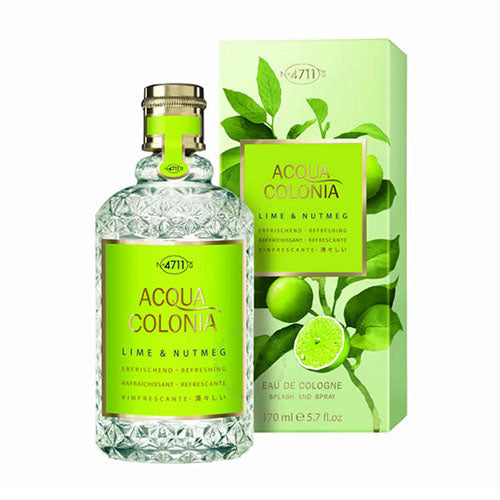4711 Aqua Lime & Nutmeg 170ml Eau de Cologne for Men & Women | Fresh Citrus Spicy Unisex Fragrance | Perfect for Daily Wear, Office & Special Occasions