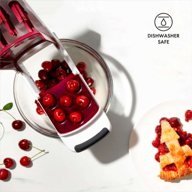 OXO Multi Cherry Pitter - Stainless Steel Cherry Pitter Tool for Fast & Easy Pitting - Perfect for Baking, Canning, and Fruit Salad Prep