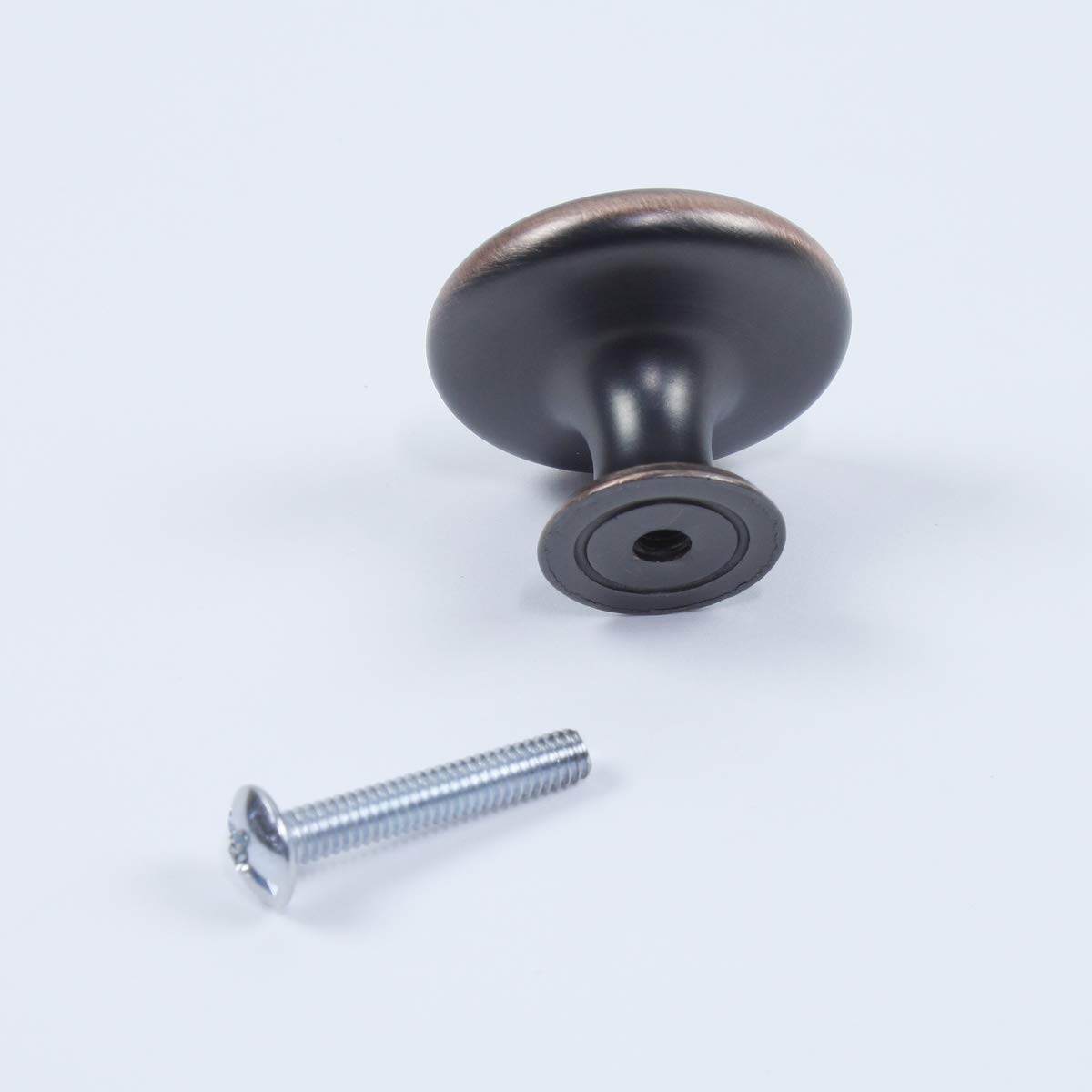 250 Pack Century Builders Choice Oil Rubbed Bronze Cabinet Knobs 1-1/4 Inch Diameter - Elegant Vanity Drawer Pulls for Kitchen, Bathroom & Furniture Upgrade (07015-OBH)