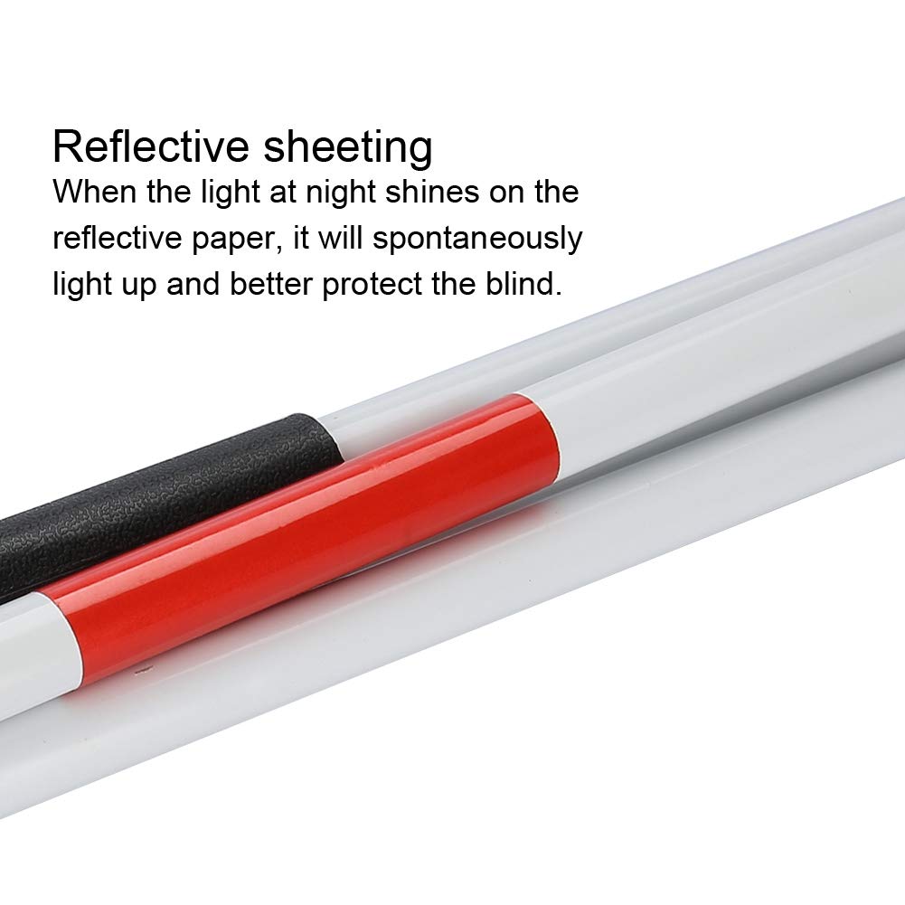 Reflective Walking Cane for Blind & Visually Impaired - Foldable, Portable, Adjustable Height for Men & Women - Ideal for Night Walking, Hiking & Outdoor Safety