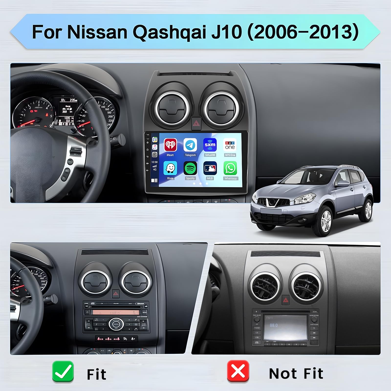 2GB+64GB Android 13 Car Stereo for Nissan Qashqai J10 (2006-2013) - 9