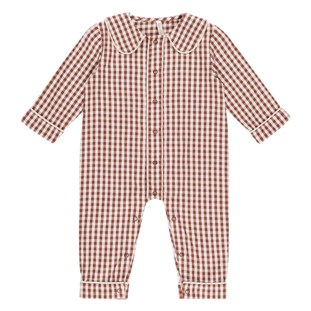 Baby Pajama Romper - Soft Cotton Brick Gingham Sleepwear for Infants & Toddlers | Final Sale | Perfect for Nursery, Bedtime & Playtime