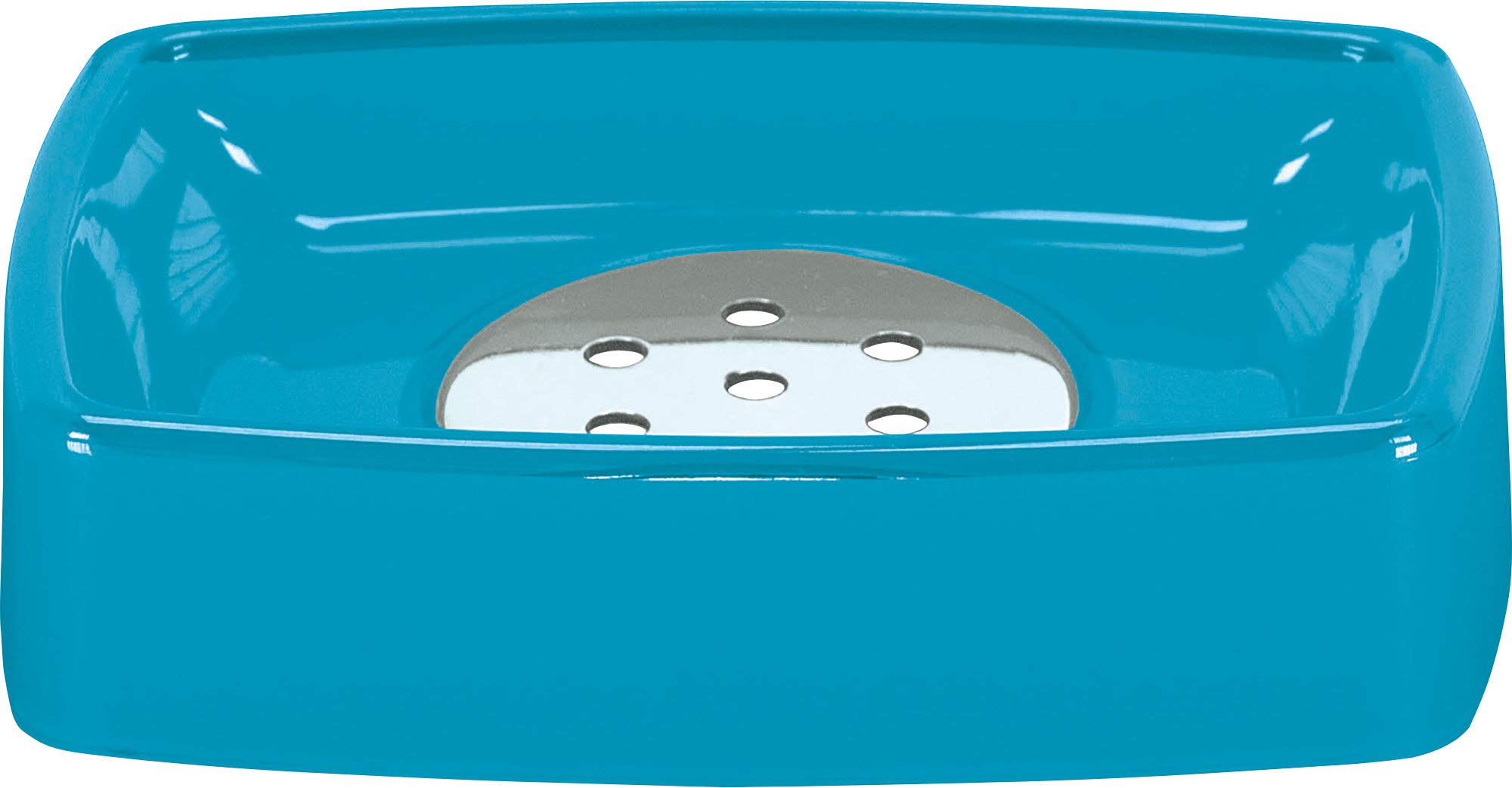 Turquoise Soap Dish - 3 x 12 cm Ceramic Bathroom Organizer for Shower, Sink Countertop | Non-Slip Modern Soap Holder for Home, Spa, Hotel Use