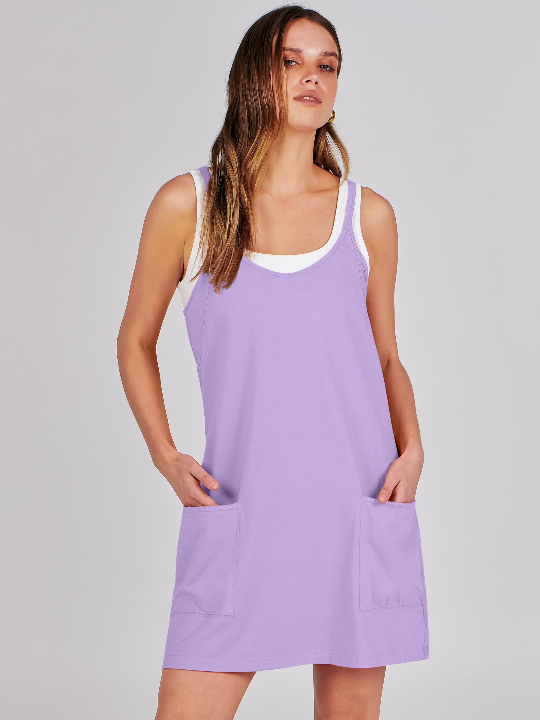 ANRABESS Women's Athletic Dress - Summer Tennis Workout Dress with Built-in Shorts, Active Sports Mini Romper for Gym, Running, Yoga & Vacation Travel Outfits