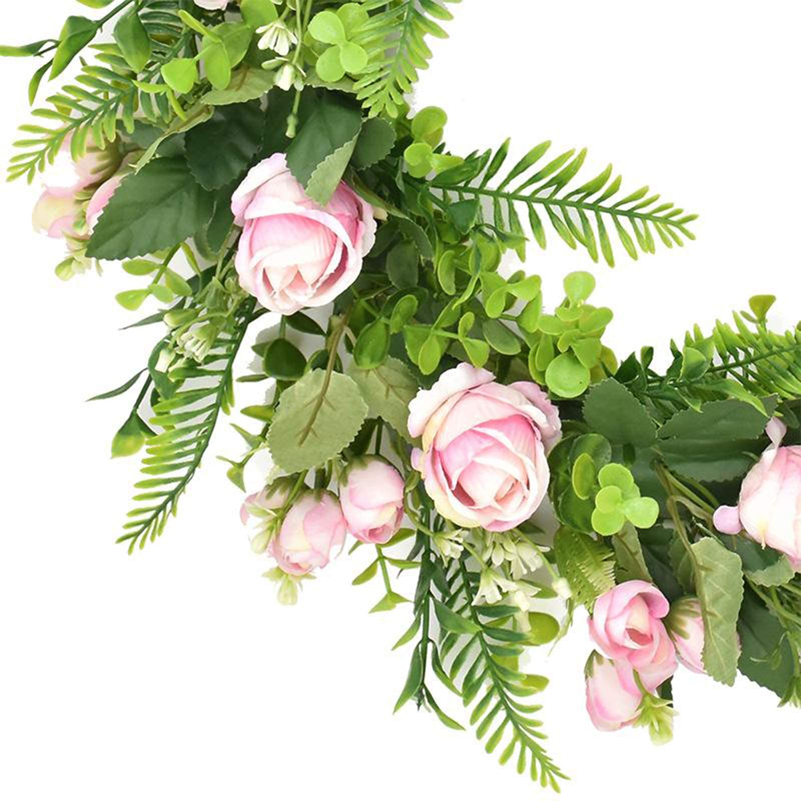 Handmade Artificial Daisy Rose Flower Garland Wreath - Pink Rose for Home Decor, Patio, Wedding, Birthday Party | Perfect for Wall Hanging, Door Decor, and Table Centerpieces